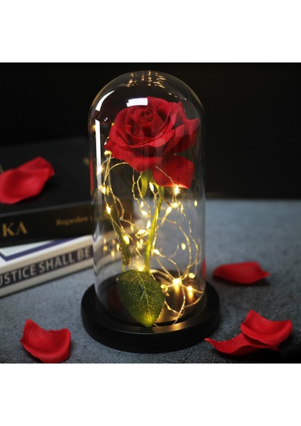 114 Yapay Çiçekler Güzel ve Çirkin Ebedi Gül Cam Kapak Sevgililer Günü Düğün Doğum Günü Dekor Hediye Için (Yurt Dışından) modelleri