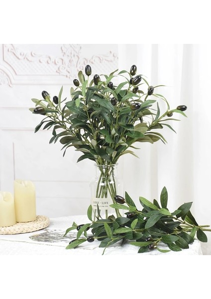 Zeytin Dalı 1 Adet 1/3 Adet Yapay Zeytin Yaprakları Ağaç Dalı Yeşil Bitki Ev Bahçe Vazo Dekorasyon Için Meyve ile Düğün Buket Ipek Çiçekler (Yurt Dışından)
