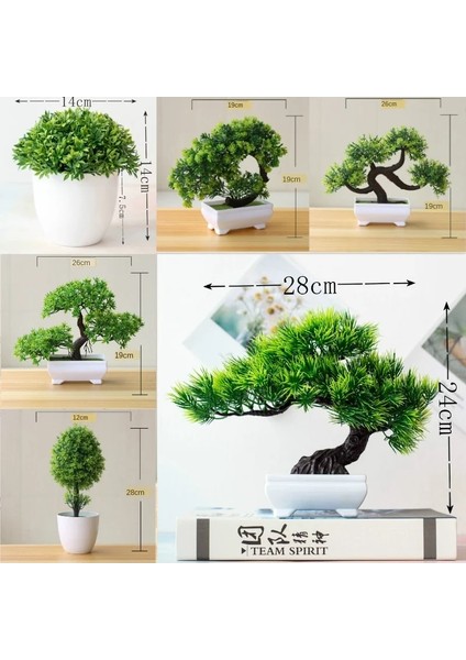 Si Ji Shu Saksı ile Yeşil Bitkiler Yeni Yeşil Yapay Bitkiler Bonsai Küçük Ağaç Çim Çiçek Saksı Bonsai Cadılar Bayramı Düğün Noel Partisi Ev Ofis Dekoru (Yurt Dışından)
