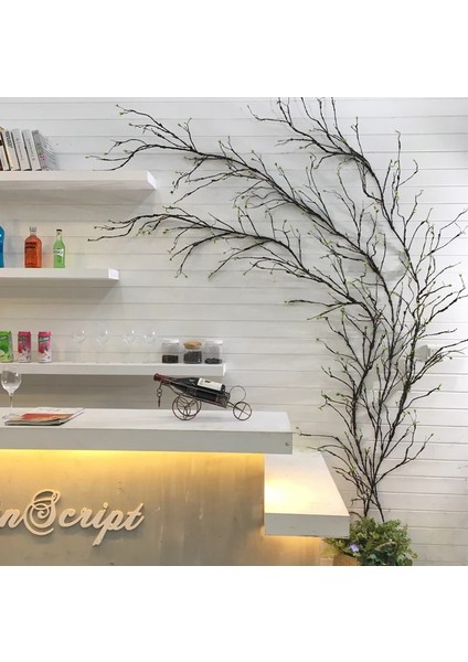 Küçük Kahverengi 300 cm Büyük Yapay Ağaçlar Plastik Dallar Dal Ağaç Dalı Rattan Yapay Çiçekler Asma Duvar Ev Düğün Dekorasyon (Yurt Dışından)