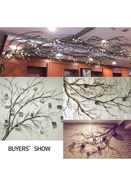 Küçük Kahverengi 300 cm Büyük Yapay Ağaçlar Plastik Dallar Dal Ağaç Dalı Rattan Yapay Çiçekler Asma Duvar Ev Düğün Dekorasyon (Yurt Dışından)