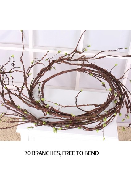 Küçük Kahverengi 300 cm Büyük Yapay Ağaçlar Plastik Dallar Dal Ağaç Dalı Rattan Yapay Çiçekler Asma Duvar Ev Düğün Dekorasyon (Yurt Dışından)