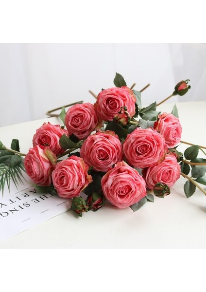 Şeftali Unu 2021 Yeni 1 Demet 2 Yapay Avrupa Şakayık Çay Gülü Kamelya Ipek Yapay Çiçek Çiçek Dıy Ev Bahçe Düğün Dekorasyon (Yurt Dışından)