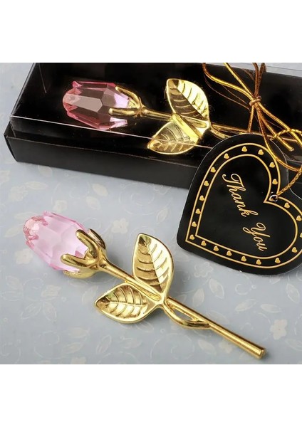 Kristal Gül-03 Sevgililer Günü Hediyesi Mini Kristal Gül Yapay Çiçek Kristal Metal Çubuk ile Gül Çiçek Şube Düğün Malzemeleri Parti Iyilik (Yurt Dışından)