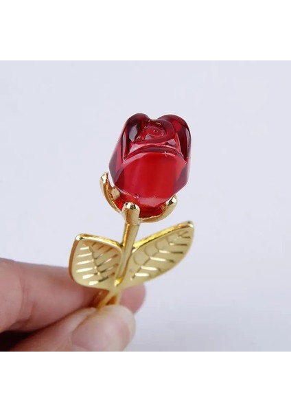 Kristal Gül-03 Sevgililer Günü Hediyesi Mini Kristal Gül Yapay Çiçek Kristal Metal Çubuk ile Gül Çiçek Şube Düğün Malzemeleri Parti Iyilik (Yurt Dışından)