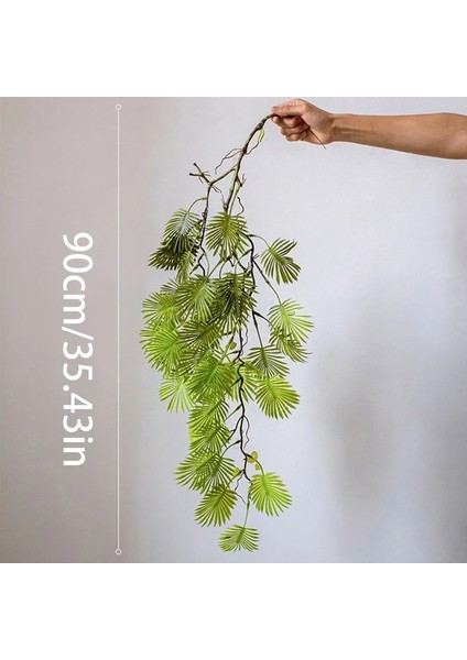 HQ-267-GREEN 36IN Yapay Bitkiler Asma Eğreltiotu Kaplumbağa Yaprağı Asılı Bitki Yaprağı Sarmaşık Yeşil Yaprak Ev Partisi Düğün Dıy Yatak Odası Duvar Dekorasyonu (Yurt Dışından)