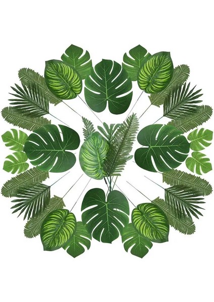 3 Adet O Tropikal Palmiye Bırakın Yaz Monstera Yapay Bitkiler Hawaii Tema Parti Dekor Için Simülasyon Yaprak Ev Bahçe Sahte Bitki (Yurt Dışından)