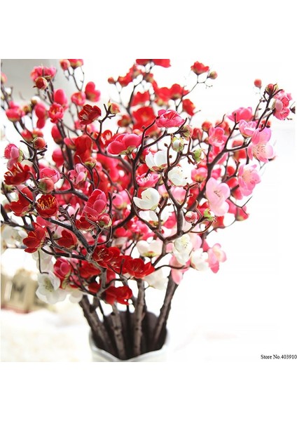 F Erik Kiraz Çiçekleri Yapay Ipek Çiçekler Flores Sakura Ağacı Dalları Ev Masa Oturma Odası Dekor Dıy Düğün Dekorasyon (Yurt Dışından) modelleri