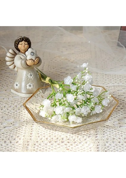 Beyaz 40 Kafa Buket Yapay Plastik Çiçek El Yapımı Babysbreath Sahte Bitki Gypsophila Çiçek Düğün Ev Masa Süsü Için Düzenlemek (Yurt Dışından)
