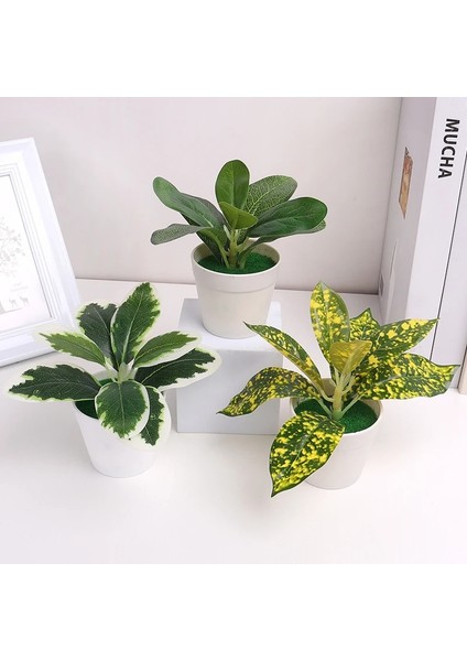 6X14 cm Yapay Bitkiler Mini Bonsai Küçük Simüle Ağaç Saksı Bitkileri Sahte Çiçekler Ofis Masası Saksı Süs Ofis Ev Bahçe Dekor (Yurt Dışından)