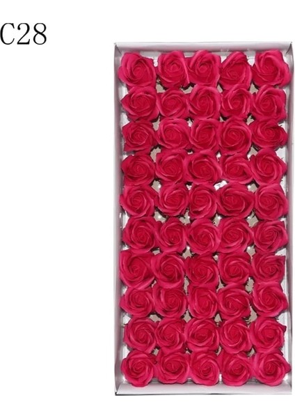 C28 50 Adet/takım Dia 5 cm Banyo Vücut Çiçek Çiçek Sabunu Gül Çiçek Kafa Yapay Çiçekler Ev Dekor Düğün Için Sevgililer Günü Hediyesi (Yurt Dışından)