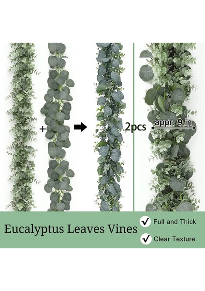 21 Yaprak 1.8 M (1 Pc) Yapay Okaliptüs Yaprakları Sarmaşıklar Okaliptüs Çelenk 6 'uzun Sahte Ipek Rattan Düğün Zemin Kemer Ev Odası Bahçe Dekor Için (Yurt Dışından) fiyatları