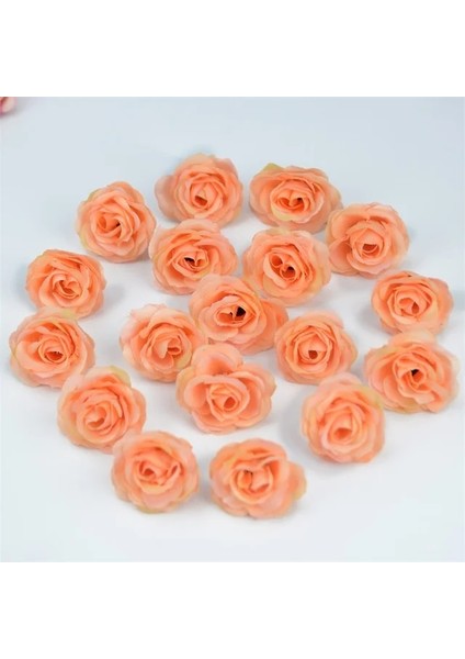 Turuncu 50 Adet 10/50/100 Adet 2.5 cm Mini Ipek Yapay Gül Çiçek Başları Düğün Parti Ev Dekorasyon Için Dıy Aksesuarları Sahte Çiçekler Zanaat (Yurt Dışından)