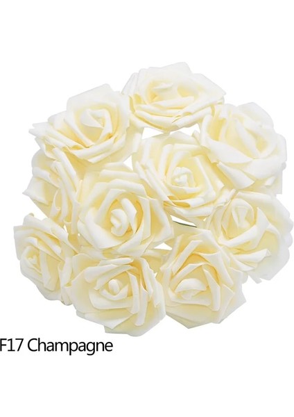F17 Şampanya 20 Adet 10/20/25/30 Adet Beyaz 8 cm Köpük Yapay Gül Çiçek Çubuk Diy Ev Dekor Kapalı Sahte Çiçek Sanat Düğün Dekorasyon Buket (Yurt Dışından)