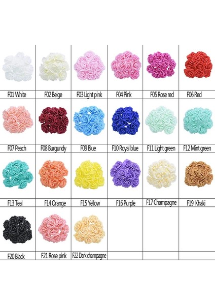 F17 Şampanya 20 Adet 10/20/25/30 Adet Beyaz 8 cm Köpük Yapay Gül Çiçek Çubuk Diy Ev Dekor Kapalı Sahte Çiçek Sanat Düğün Dekorasyon Buket (Yurt Dışından) indirimleri