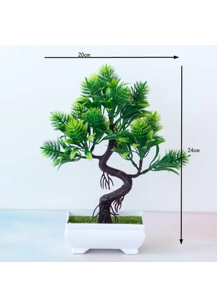 Qiancengsong Yeşil Yeşil Ev Dekor Bonsai Simülasyon Dekoratif Çiçekler Çelenkler Yapay Çiçekler Sahte Yeşil Saksı Bitkileri Süsler Karşılama Çam (Yurt Dışından)