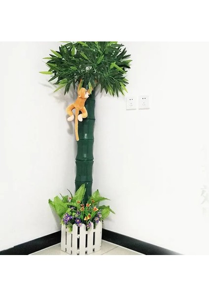 Plastik Ağaç Kabuğu Simülasyon Bambu Kabuğu Tüp Yeşil Plastik Yapay Bambu Klima Isıtma Gaz Borusu Dekorasyon Ofis Ev Dekor (Yurt Dışından) modelleri