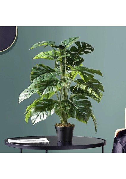B 65CM 18 Yapraklar 75CM 24FORK Sahte Bitkiler Büyük Yapay Monstera Ağacı Şubesi Plastik Tropikal Palmiye Yanlış Kaplumbağa Yaprağı Ev Bahçe Odası Dekor Için (Yurt Dışından)