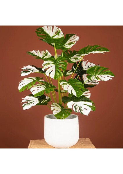 B 65CM 18 Yapraklar 75CM 24FORK Sahte Bitkiler Büyük Yapay Monstera Ağacı Şubesi Plastik Tropikal Palmiye Yanlış Kaplumbağa Yaprağı Ev Bahçe Odası Dekor Için (Yurt Dışından)