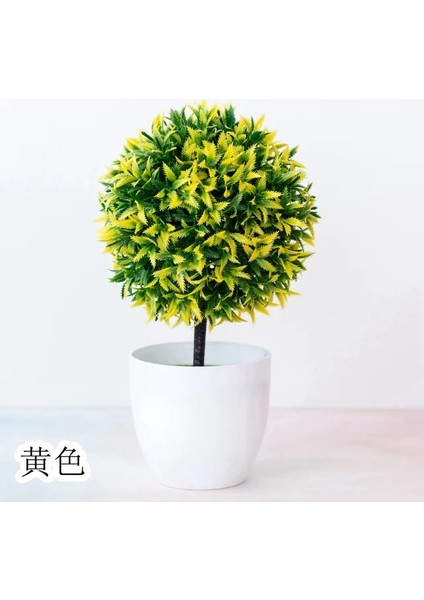 51 Yıldız Topu Sarı Kiraz Kartopu Simülasyon Bitki Saksı Çim Topu Bonsai Küçük Ağaç Ev Dekorasyon Çiçek Süsler Yaratıcı Mini Top (Yurt Dışından)