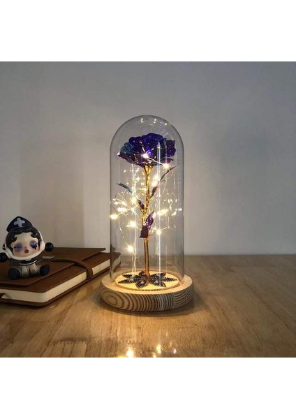 033 2020 LED Magic Galaxy Rose Ebedi 24K Altın Folyo Çiçek Kubbe Peri Dize Işıklar Noel Sevgililer Günü Anneler Günü Hediyesi (Yurt Dışından)