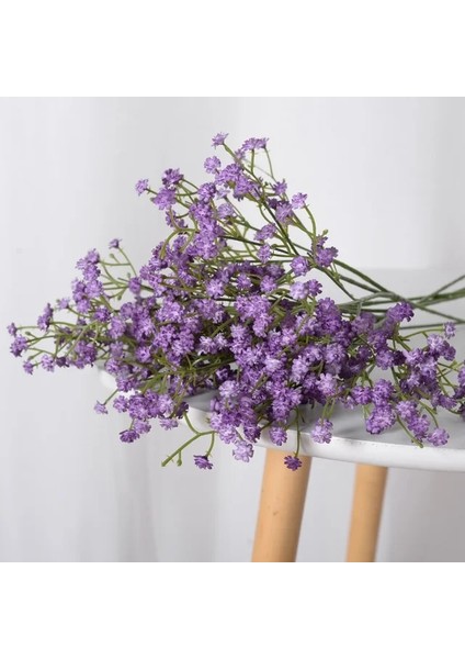 52CM-AÇIK Mor 1 Adet 52CM 90 Kafa 3 Şube Beyaz Gypsophila Yapay Çiçekler Düğün Dıy Buket Dekorasyon Aranjmanı Sahte Çiçek Ev Dekor (Yurt Dışından)