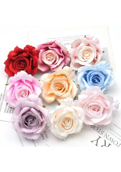 Sütlü Beyaz 30 Adet 30 Adet 5 cm Kavisli Kenar Gül Yapay Ipek Çiçek Başları Düğün Dekorasyon Dıy Doğum Günü Çelenk Scrapbooking Craft Sahte Çiçekler (Yurt Dışından) fiyatları