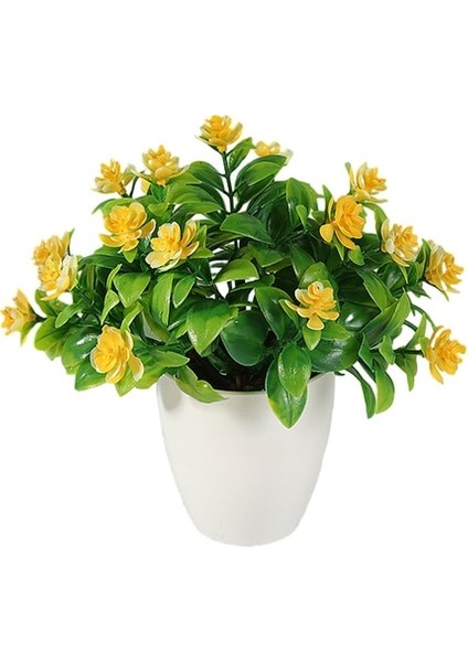 Sarı 5 Yapay Saksı Simülasyon Sahte Lotus Sarı Kırmızı Turuncu Pembe Mor Bitkiler Çiçek Ev Bahçe Masa Dekorasyon Odası Süsler (Yurt Dışından)