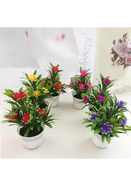 Sarı 5 Yapay Saksı Simülasyon Sahte Lotus Sarı Kırmızı Turuncu Pembe Mor Bitkiler Çiçek Ev Bahçe Masa Dekorasyon Odası Süsler (Yurt Dışından) modelleri