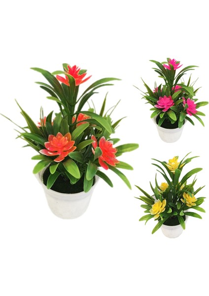 Sarı 5 Yapay Saksı Simülasyon Sahte Lotus Sarı Kırmızı Turuncu Pembe Mor Bitkiler Çiçek Ev Bahçe Masa Dekorasyon Odası Süsler (Yurt Dışından) fırsatları