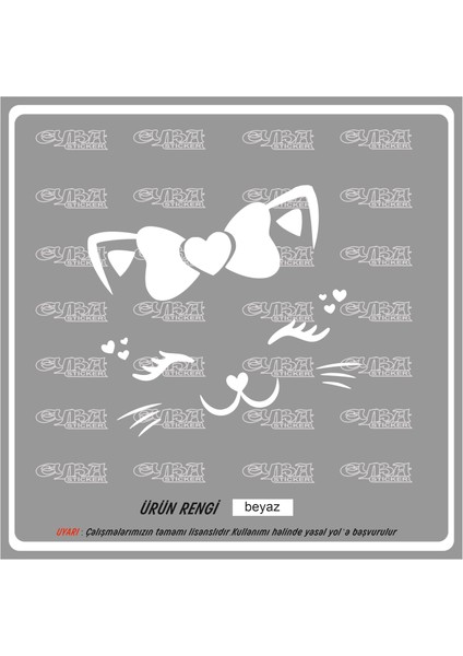 Sevimli Kedicik Sticker 18X16CM