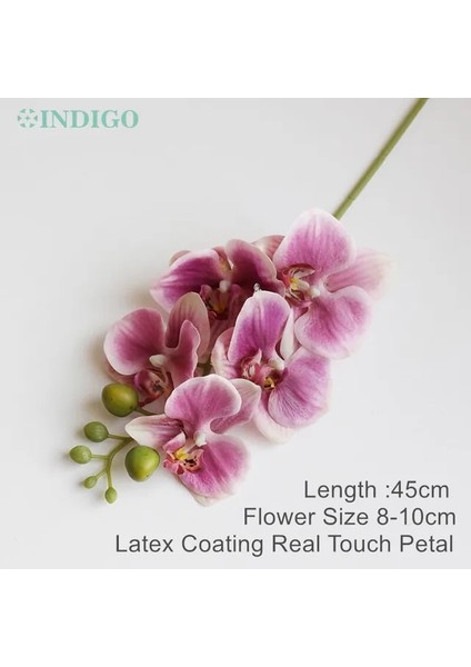Gök Mavisi Kırmızı Phalaenopsis 70/78/90 cm Güve Orkide 3D Gerçek Dokunmatik Yaprakları Dekorasyon Düğün Kelebek Çiçek Çiçek Ev Partisi - Indıgo (Yurt Dışından) fiyatları