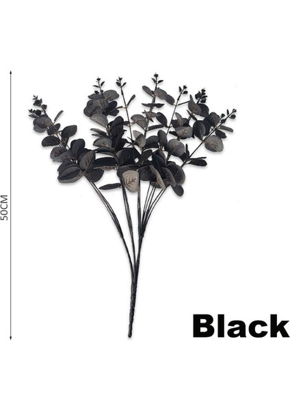 Siyah 1 Adet Simülasyon Siyah Okaliptüs Yaprağı Sahte Çiçek Basit Ev Dekorasyon Lysimachia Yapay Bitki (Yurt Dışından)