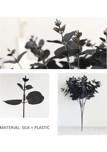 Siyah 1 Adet Simülasyon Siyah Okaliptüs Yaprağı Sahte Çiçek Basit Ev Dekorasyon Lysimachia Yapay Bitki (Yurt Dışından) indirimleri