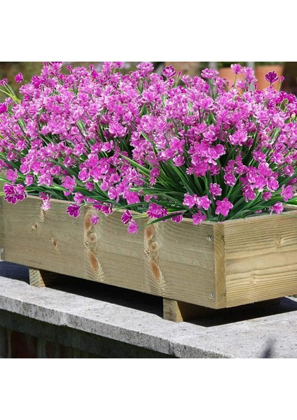 B Sarı Sahte Yapay Çiçekler Dekorasyon Için Açık Uv Dayanıklı Solmaz Sahte Plastik Bitkiler Bahçe Sundurma Pencere Mutfak Ofis Masası (Yurt Dışından) fırsatları