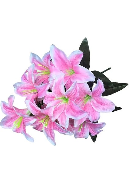 M 10/2/1 Kafa Ipek Çiçek Yapay Zambak Çiçekleri Avrupa Renkli Sahte Gelin Çiçek Buketi Düğün Ev Partisi Dekorasyon (Yurt Dışından)