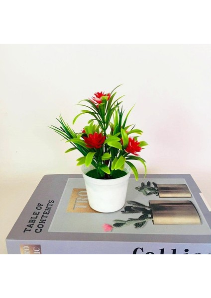 17 Yapay Saksı Bitki Bonsai Portakal Nar Meyve Ağacı Pot Plastik Bahçe Sahte Bitki Dekorasyon Ev Dekorasyon (Yurt Dışından)