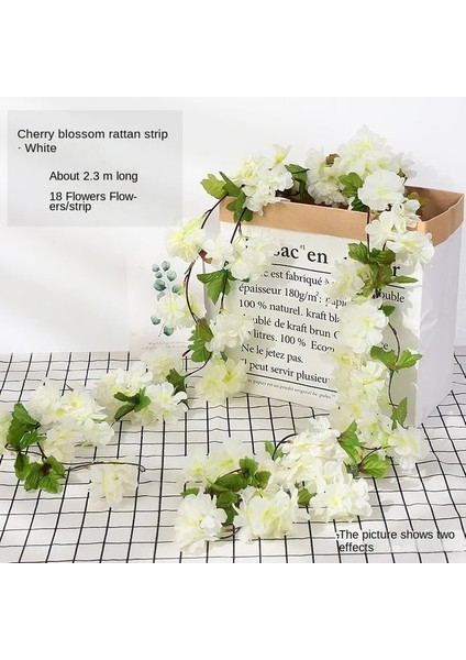Uzunluk 230 cm 7 Ft 2 M Çiçek Dize Yapay Wisteria Vine Garland Bitkiler Yeşillik Açık Ev Firar Çiçek Sahte Çiçek Asılı Duvar Dekor (Yurt Dışından)