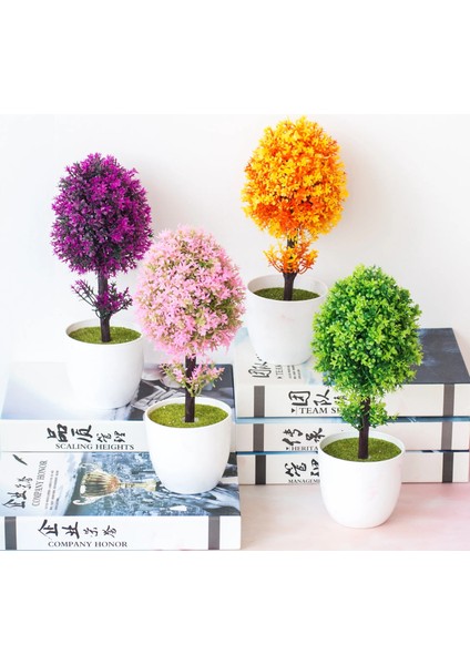 Songzhen Mor Kırmızı Yapay Bitkiler Bonsai Küçük Ağaç Simülasyon Saksı Bitkileri Sahte Çiçekler Masa Saksı Süsler Ev Dekorasyon Otel Bahçe Dekor (Yurt Dışından)
