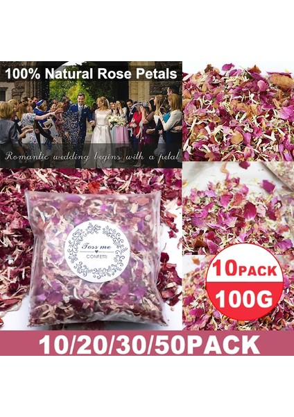 Stil D-200G 10-50 Adet Düğün Konfeti Kurutulmuş Çiçek Doğal Petal Pop Gelin Duş Doğum Günü Partisi Dıy Dekor Biyobozunur Gül Kağıt Koni (Yurt Dışından) fiyatları
