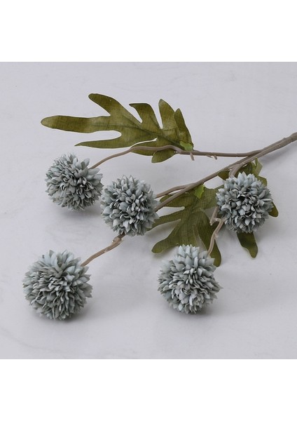 Mavi 5 Kafa Ipek Karahindiba Çiçek Topu Krizantem Yapay Çiçekler Uzun Şube Ev Düğün Süslemeleri Için Sahte Çiçekler (Yurt Dışından)