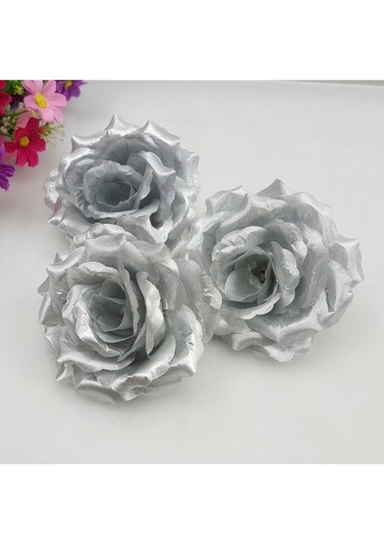 Gümüş 10 cm 10 Adet / Grup 10 cm Gümüş ve Altın Yapay Gül Ipek Çiçek Başları Düğün Parti Ziyafet Dekorasyon Için Dekoratif Çiçekler Karıştırabilirsiniz (Yurt Dışından)