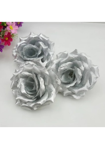 Gümüş 10 cm 10 Adet / Grup 10 cm Gümüş ve Altın Yapay Gül Ipek Çiçek Başları Düğün Parti Ziyafet Dekorasyon Için Dekoratif Çiçekler Karıştırabilirsiniz (Yurt Dışından)