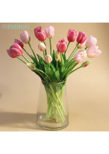IDST03 Silikon Lale (3 Çiçek + 2 Tomurcuk) Buket Gerçek Dokunmatik Yüksek Kalite 27 Renk Calla Ev Dekorasyon Yapay Çiçek Düğün Indıgo (Yurt Dışından) fırsatları