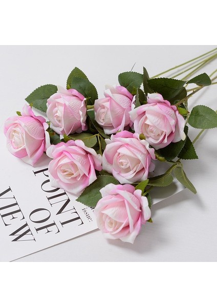 Açık Pembe Gül 10 Adet 3/5/10/20 Adet Güller Yapay Çiçekler Gül Çiçek Şube Yapay Kırmızı Güller Gerçekçi Sahte Gül Düğün Ev Dekor Için (Yurt Dışından)