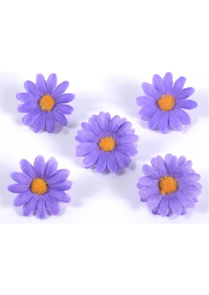 GX204-DEEP Mor 50 Adet 50 Adet Yapay Ayçiçeği Çiçekleri Sahte Papatya Çiçek Kafa Düğün Süslemeleri Dıy Çiçek Tasarım Zanaat Malzemeleri Ev Partisi Dekoru (Yurt Dışından)