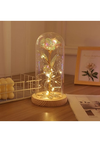 000-MAVI 2020 LED Magic Galaxy Rose Ebedi 24K Altın Folyo Çiçek Kubbe Peri Dize Işıklar Noel Sevgililer Günü Anneler Günü Hediyesi (Yurt Dışından) indirimleri