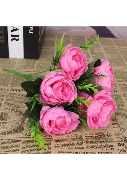 Pembe 1 Demet Simülasyon Şakayık Çiçeği Ipek Gül Buketi Şakayık Vintage Gelin Buketi Sahte Çiçek Ev Dıy Noel Düğün Dekorasyonu (Yurt Dışından)
