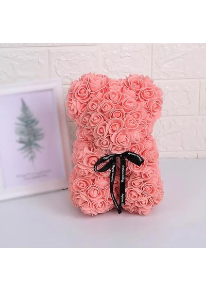 Et Pembesi Taçsız Yapay Çiçekler 25CM Gül Ayı Kız Arkadaşı Yıldönümü Noel Sevgililer Günü Hediyesi Doğum Günü Hediyesi Düğün Partisi Için (Yurt Dışından)