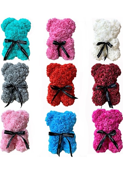 Bordo 25 cm Gül Ayı Yapay Çiçekler Ayı ile Noel Sevgililer Günü Hediyesi Doğum Günü Hediyesi Düğün Parti Için (Yurt Dışından) fırsatları